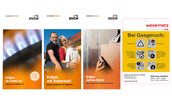 Broschüre zur Gassicherheit, die angefordert werden kann