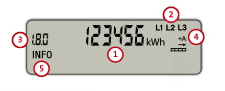 Illustration eines LCD-Display mit Nummerierung.