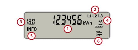 Display des Basiszählers Landis+Gyr E320